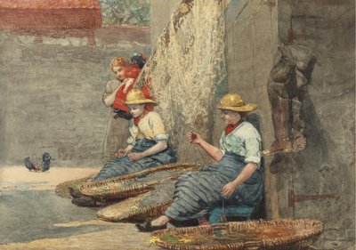 Fishergirls Coiling Tackle by Winslow Homer